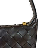 Bottega Veneta Brown Leather Intrecciato Mini Wallace Hobo Bag