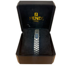 Fendi Blue Rectangular Dial Stainless Steel Band