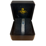 Fendi Blue Rectangular Dial Stainless Steel Band