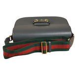 Gucci Grey Leather 1955 Horsebit Shoulder Bag