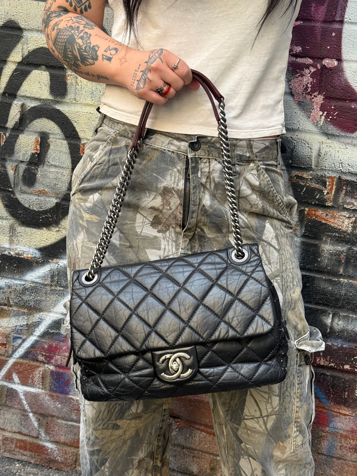 Chanel Black Quilted Calfskin Portobello Flap Bag 2013