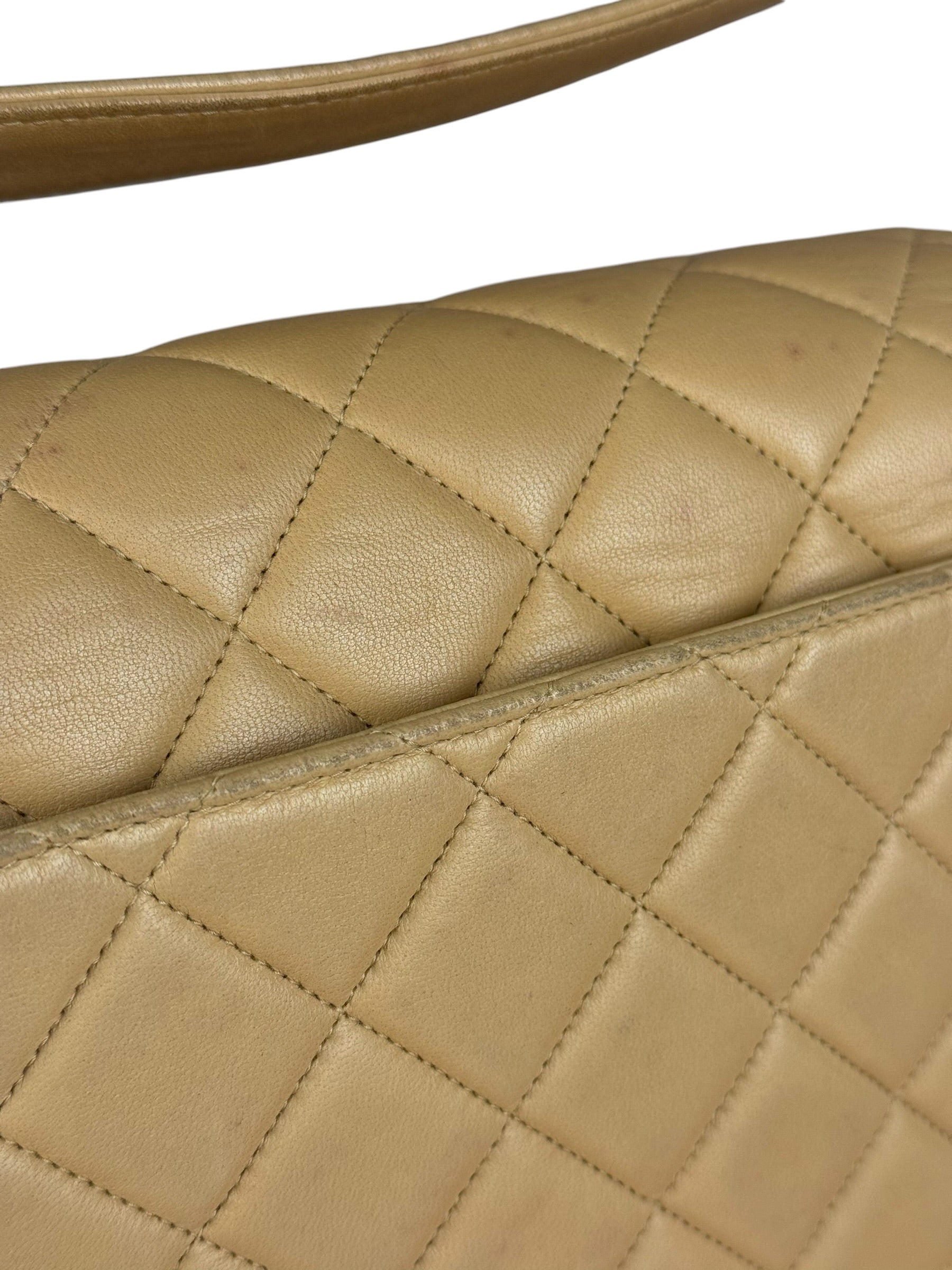 Chanel M Beige Lambskin Envelope Flap 1997