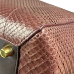 Celine Maroon Python Embossed Trapeze Bag