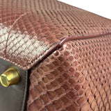 Celine Maroon Python Embossed Trapeze Bag