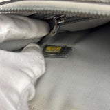 Chanel Chevron Aged Metallic Silver Patent Leather O-Case Clutch 1992