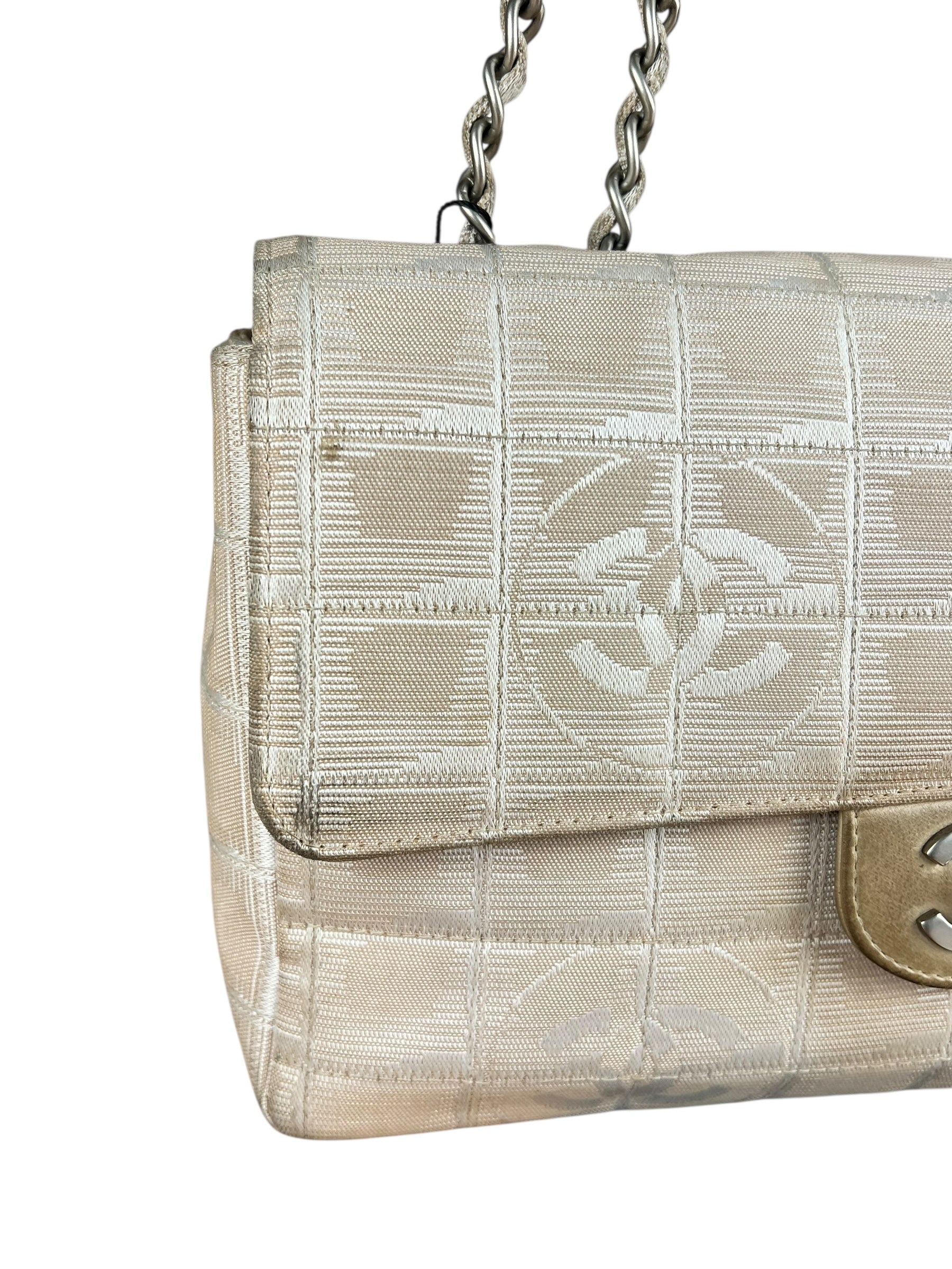 Chanel Vintage Beige Travel Line Classic Flap 2001