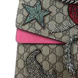 Gucci Pierced Heart Patches Dionysus Chain Shoulder Bag