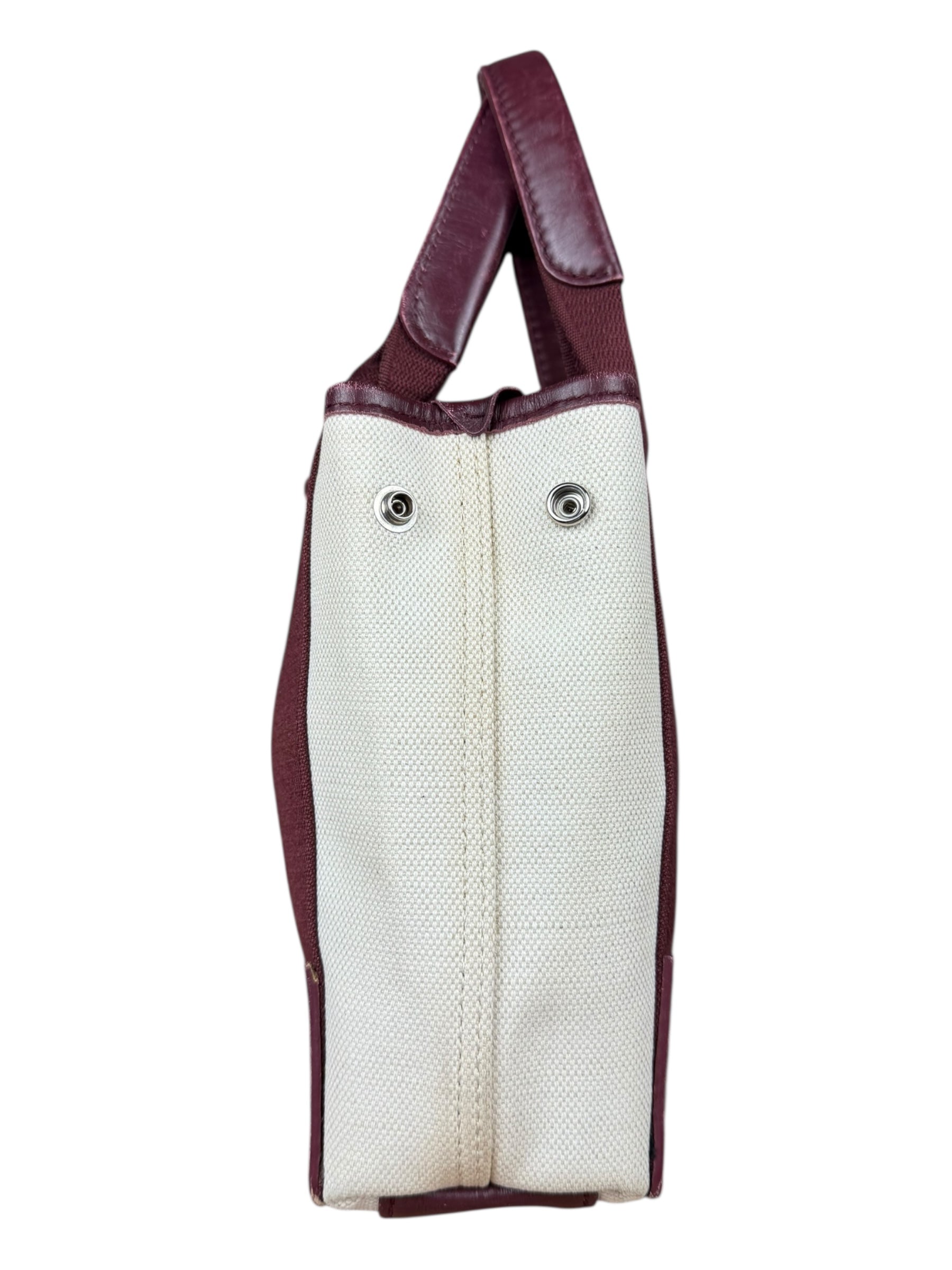 Balenciaga Canvas Maroon Cabas XS Tote Bag