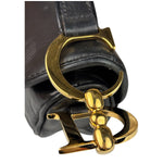 Christian Dior Black Calfskin Saddle Shoulder Bag