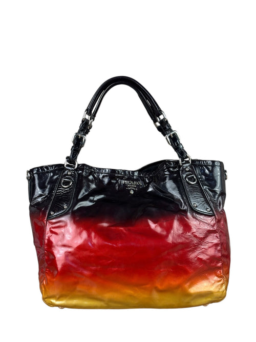 Prada Colorblock Patent Leather Vernice Sfumato Ombrè Handbag