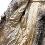 Vintage Dark Brown/Beige Collared Fur Coat