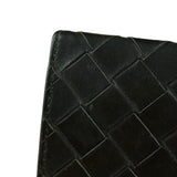 Bottega Veneta Black Intreccio Leather Coin Wallet