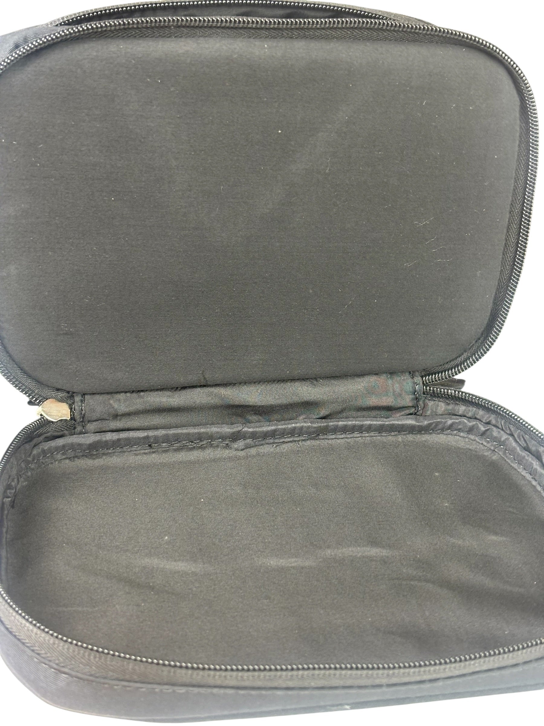 Prada Beauty Black Canvas Travel Cosmetic Pouch