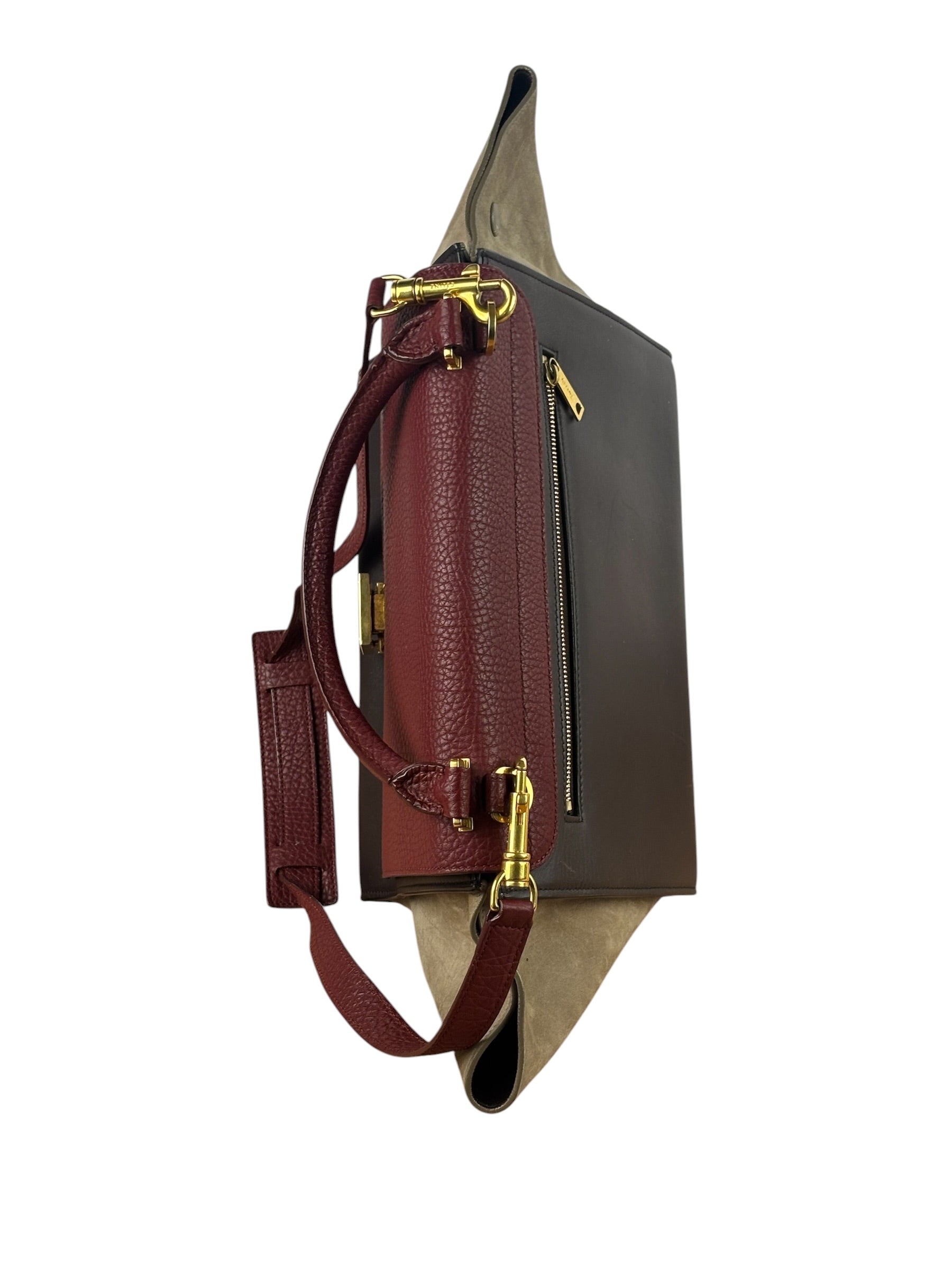 Celine Colorblock Leather/Suede Two-Way Bag