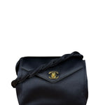 Chanel Vintage Black Mini Satin Flap Braided Shoulder Bag
