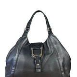 Gucci Black Leather Horsebit Flap Shoulder Bag