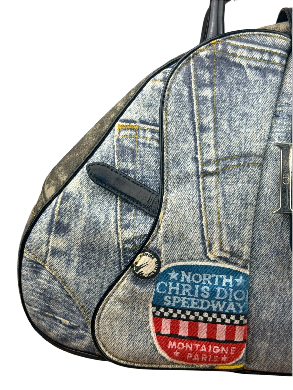 Christian Dior Denim Speedway Double Saddle Bag