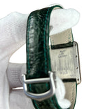 Cartier Must de Tank Green Croc Strap White Dial