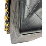 Chanel Black Quilted Leather Jumbo Flap Bag 1995