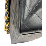 Chanel Black Quilted Leather Jumbo Flap Bag 1995