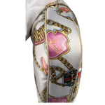 Gucci Vintage Printed Satin Silk Charmy Hobo Bag