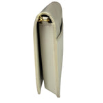 YSL Beige Leather Cassandre Flap Phone Holder