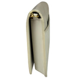 YSL Beige Leather Cassandre Flap Phone Holder