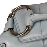 Gucci Blue Leather Horsebit Chain Shoulder Bag