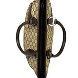 Gucci Brown Leather Trim GG Supreme Shoulder Bag