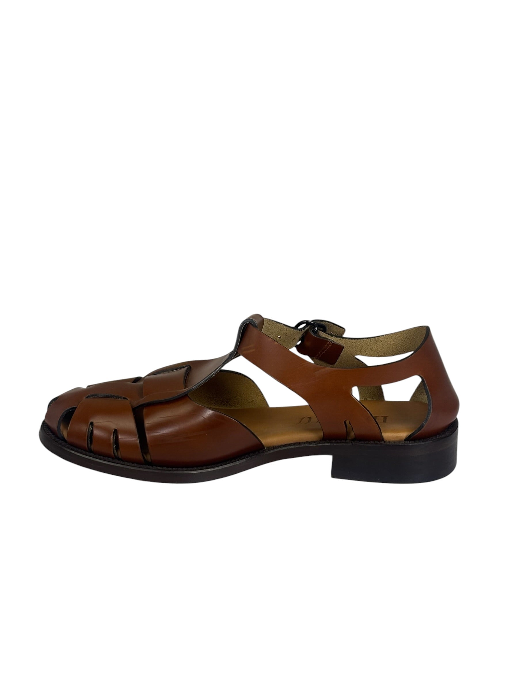 Hereu Brown Leather Pesca Fisherman Sandals
