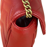 Gucci Red Chevron Quilted Matelasse Mini Leather Shoulder Bag