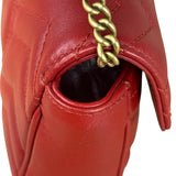 Gucci Red Chevron Quilted Matelasse Mini Leather Shoulder Bag