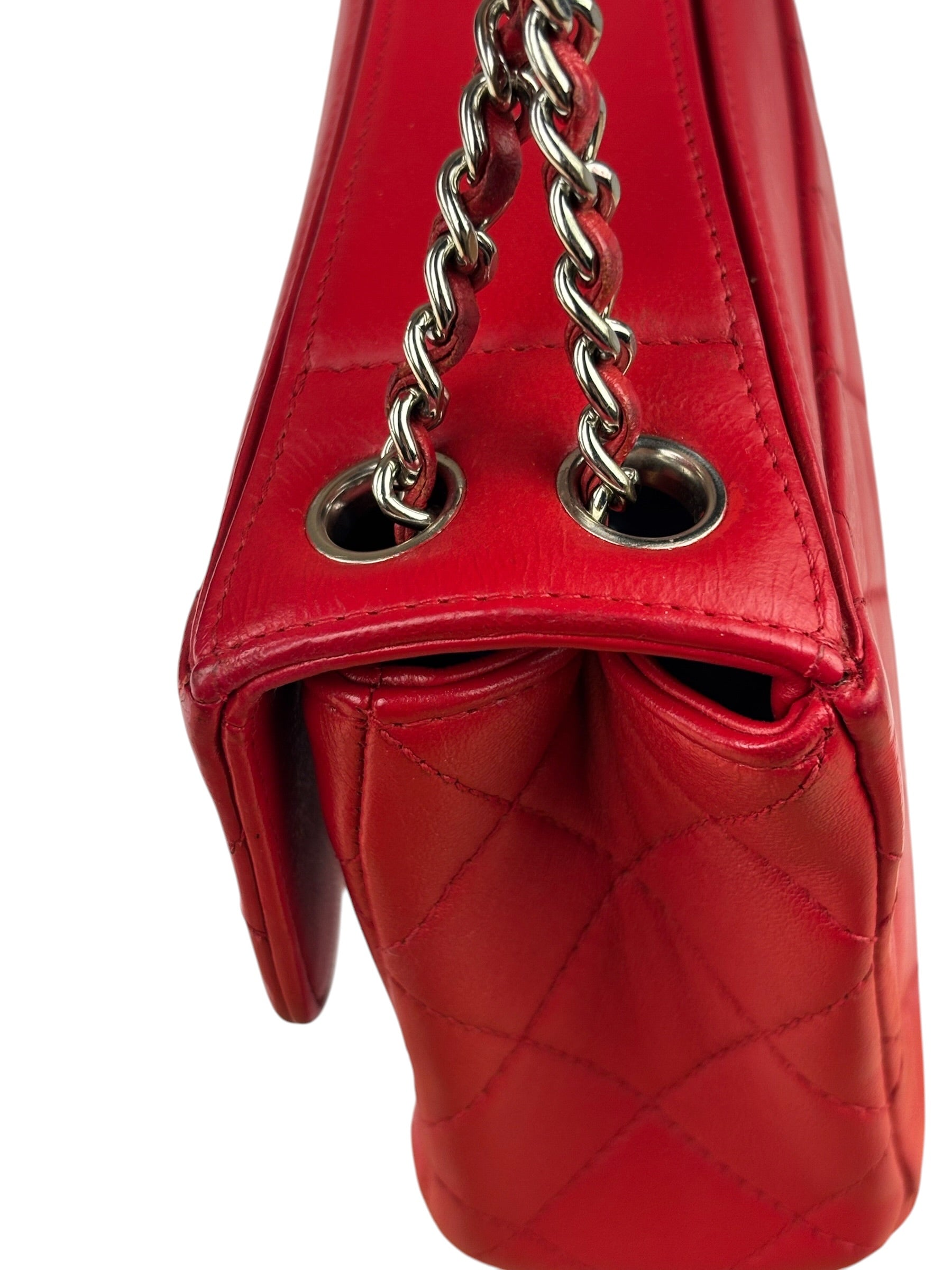 Chanel Red Quilted Leather Shoulder Bag 2016