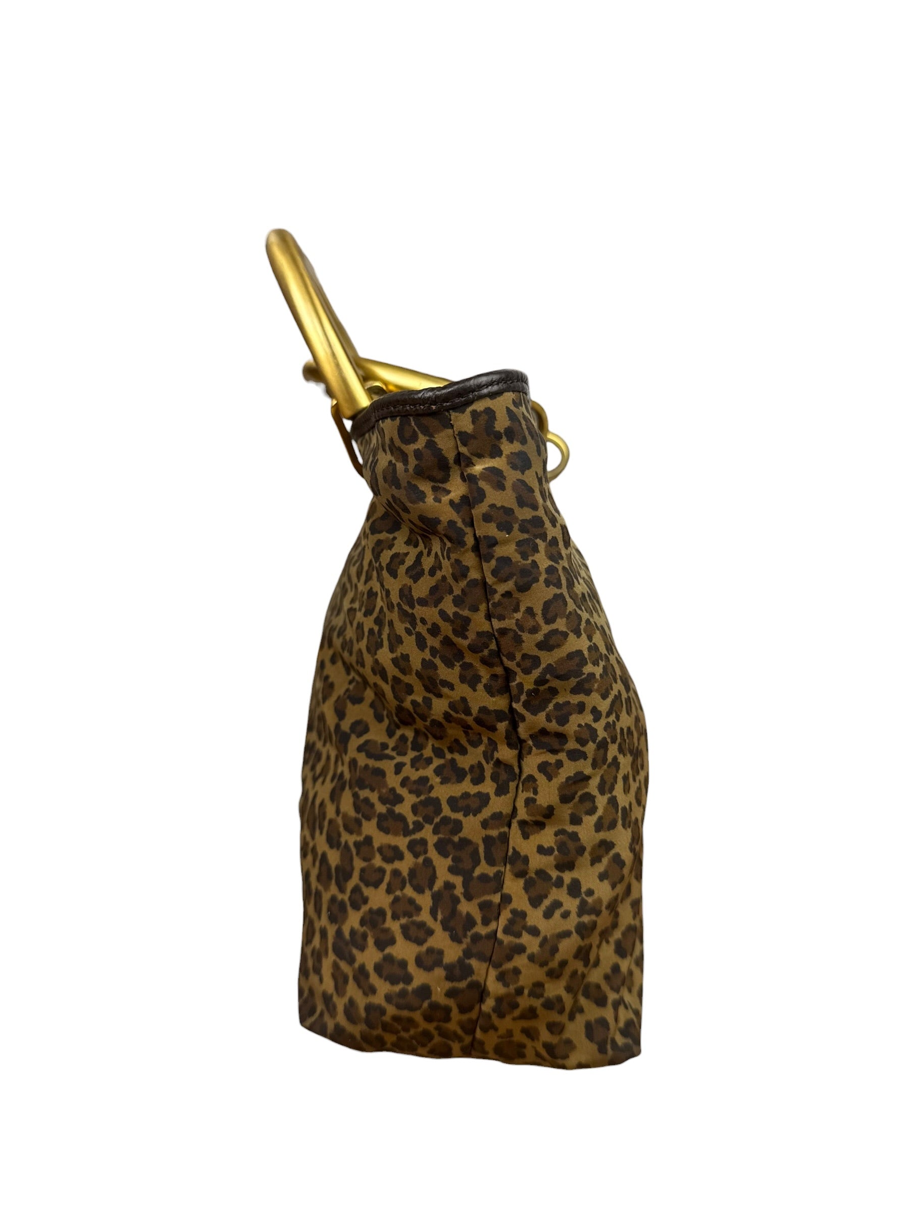 Bottega Veneta Nylon Leopard Print Handbag