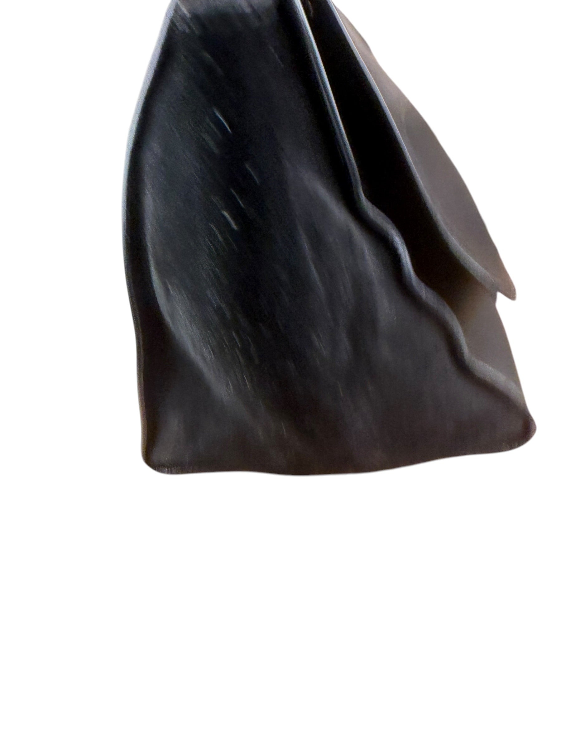 Celine Black Croc- Embossed Leather Trapeze Handbag