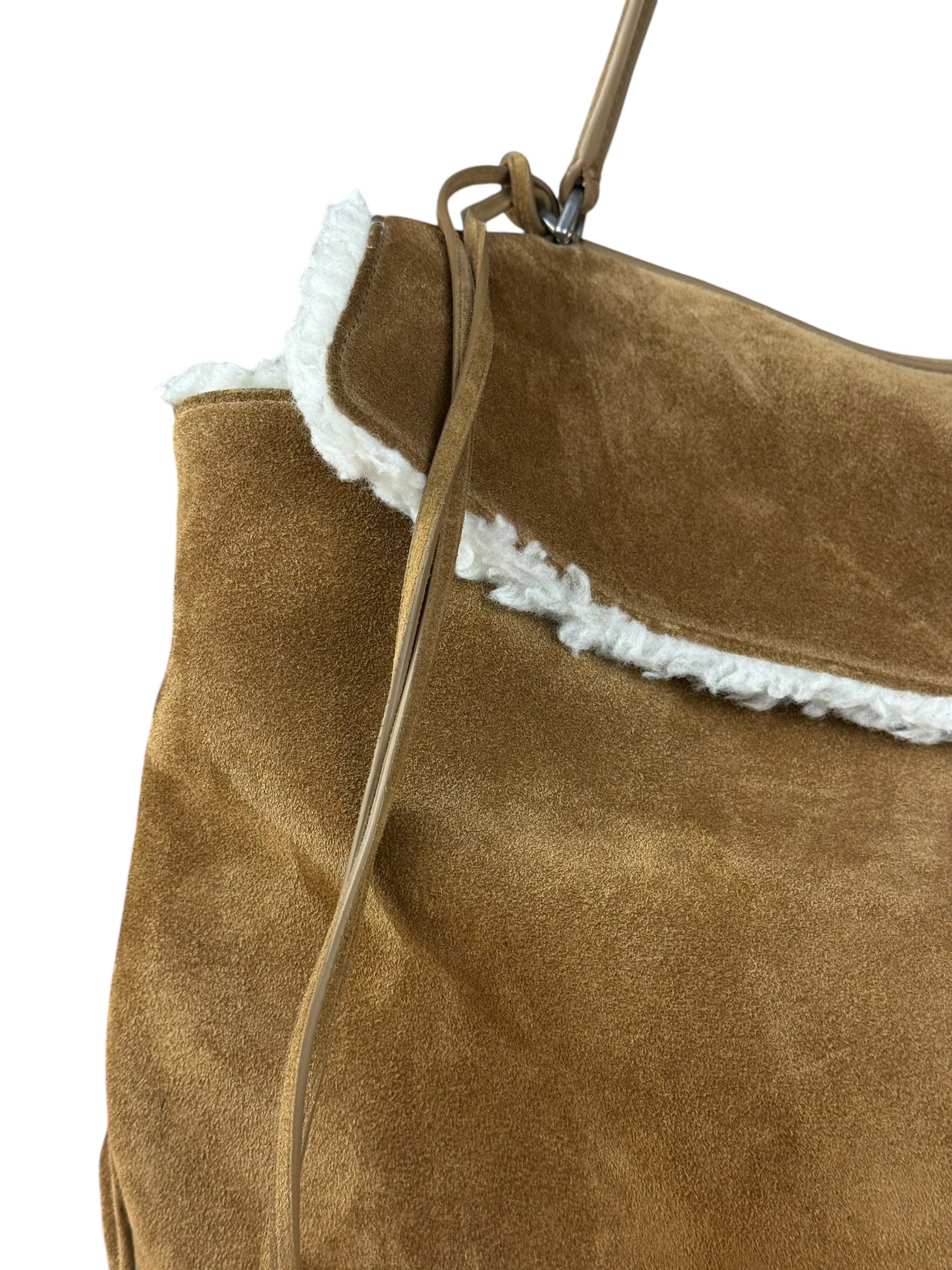 Balenciaga Rodeo Handbag Suede/Fleece Brown