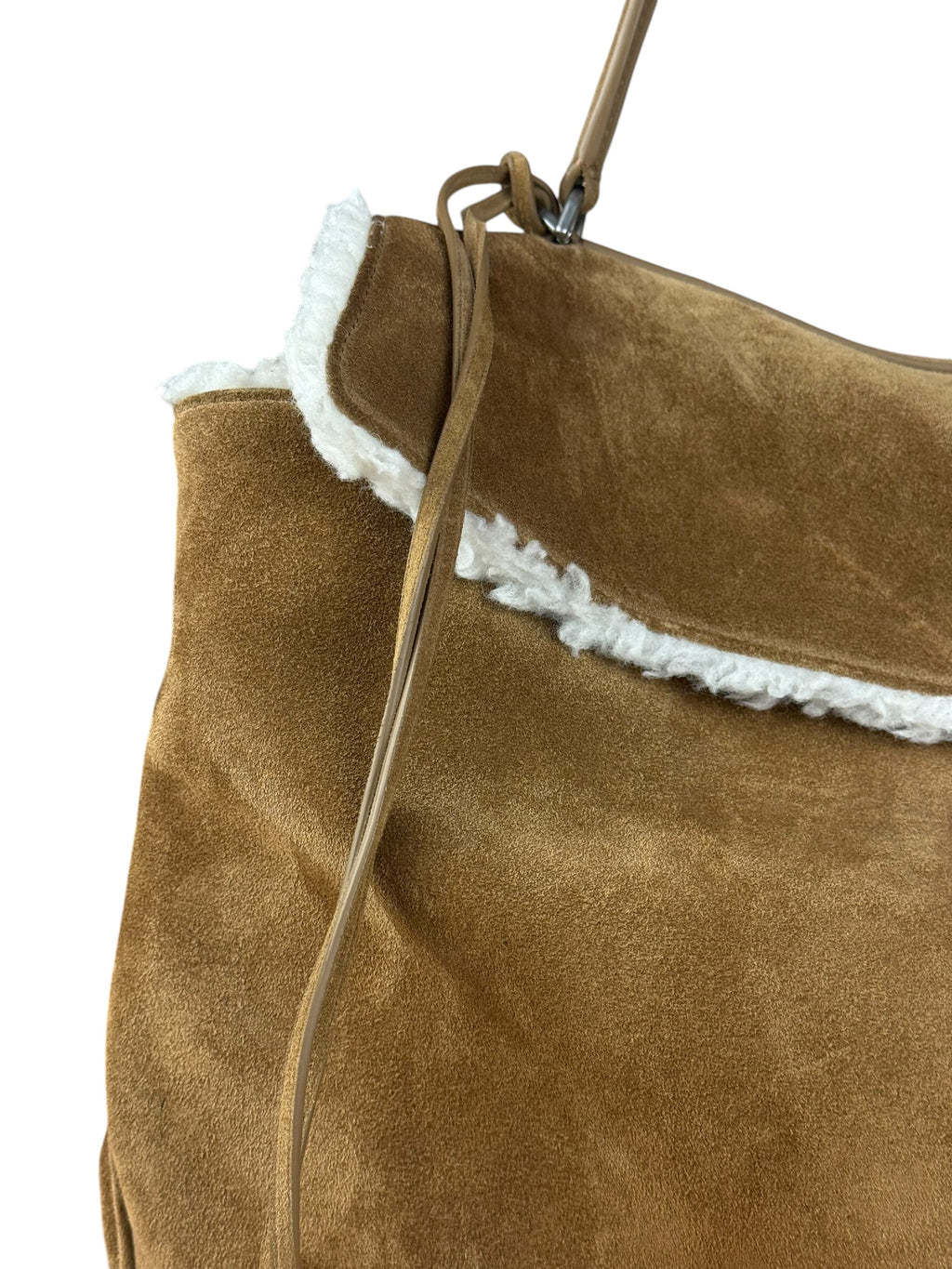 Balenciaga Rodeo Handbag Suede/Fleece Brown