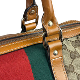 Gucci Beige/Brown GG Web Boston Two-Way Bag
