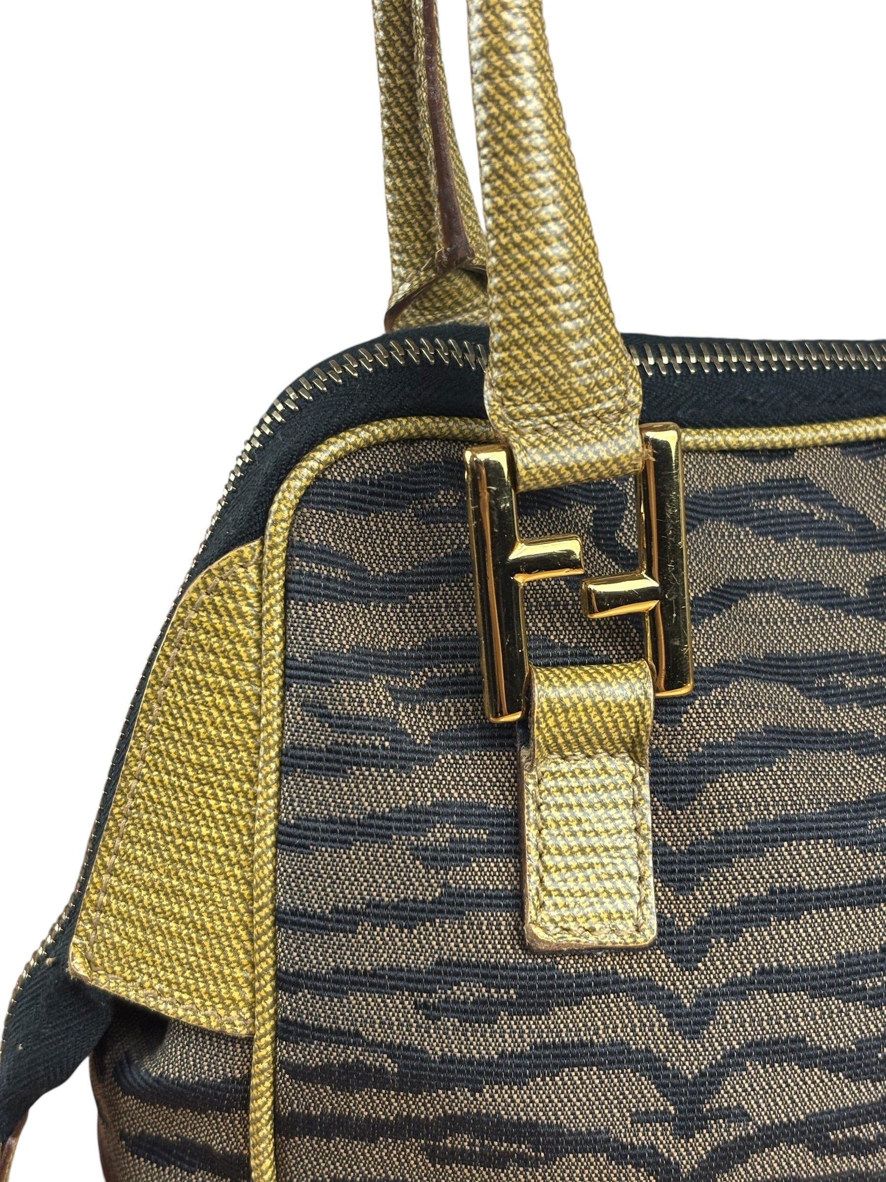 Fendi Vintage Tiger Print Mini Bowler Bag