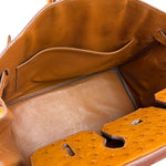 Hermes Birkin 35 Ostrich Leather Handbag Gold Hardware
