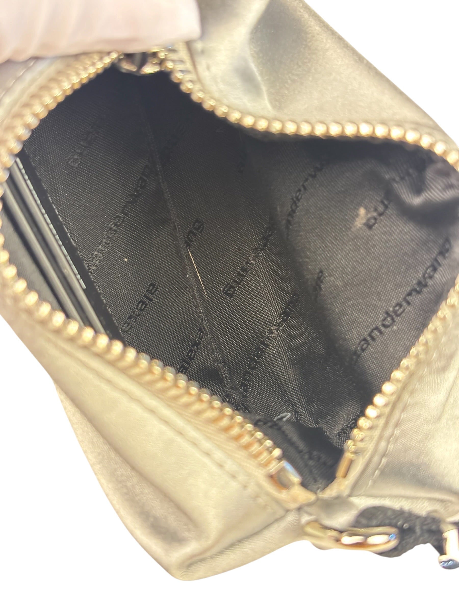 Alexander Wang Silver Satin Heiress Pouch
