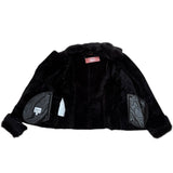 Armani Orange Suede Fur Lined Zip Up Jacket