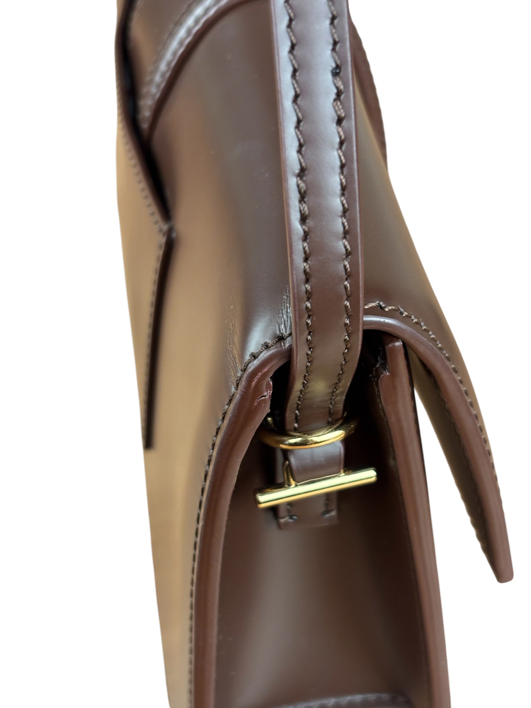 Jacquemus Dark Brown Leather Le Bambino Shoulder Bag