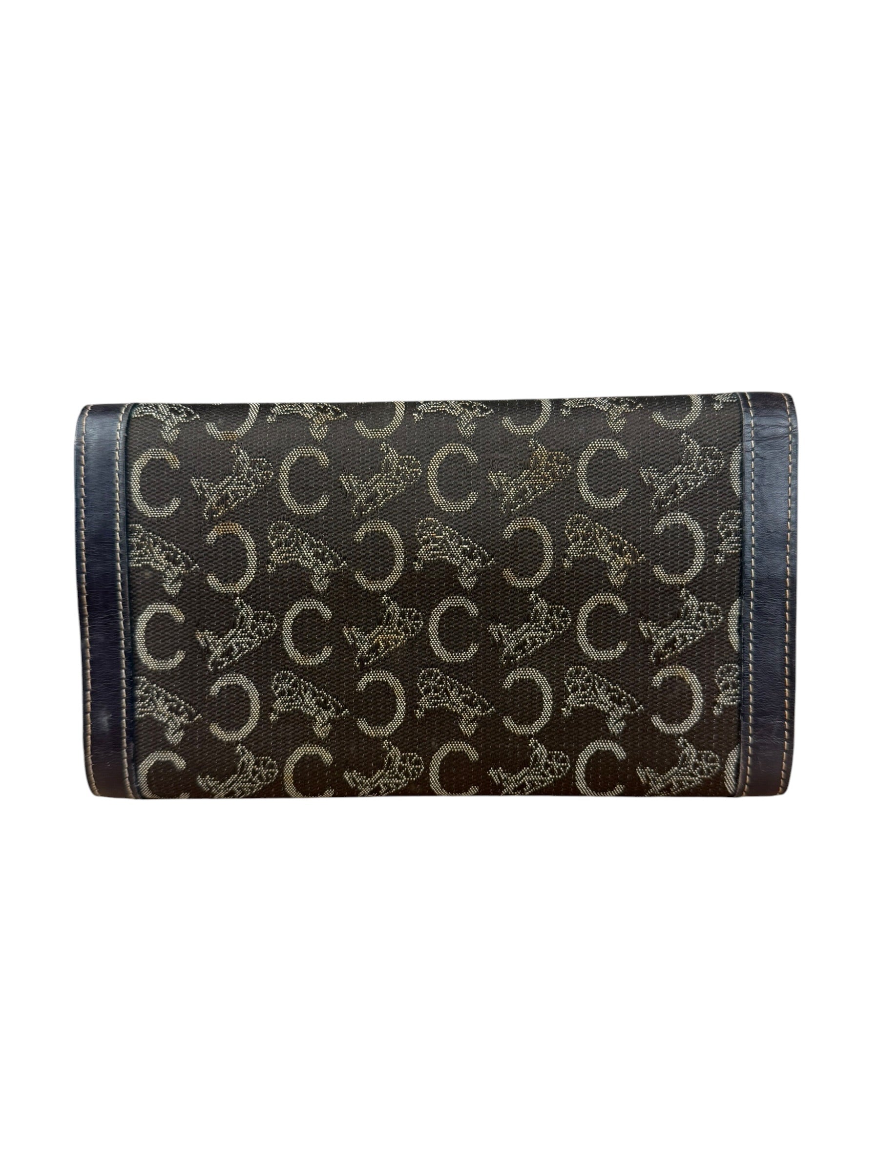 Celine Vintage Canvas Snap Trifold Wallet