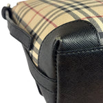 Burberry Black Leather Trim House Check Flap Crossbody Bag