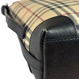 Burberry Black Leather Trim House Check Flap Crossbody Bag