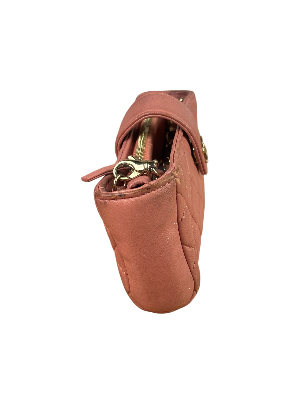 Chanel Pink Quilted Lambskin Crossbody Bag 2014