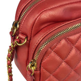 Chanel Pink Satin/Leather Trim Camera Bag 2019
