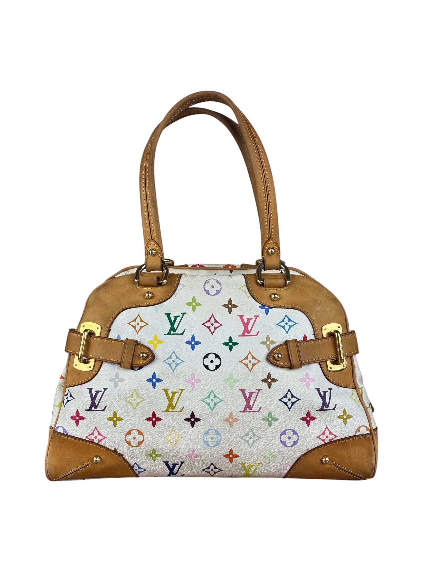 Louis Vuitton White Monogram Murakami Claudia Handbag