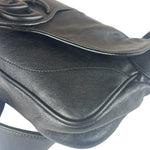 Gucci Black Leather Aphrodite GG Emblem Flap Bag
